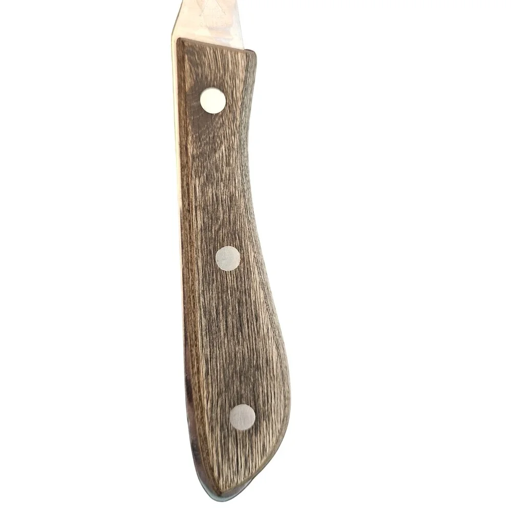 Leroux Emperor Steel Meat Carving Fork Stainless Japan Triple Rivet Wood Handle